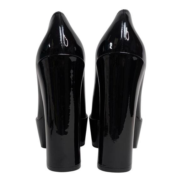 Stuart Weitzman Skyhi 145 Black Patent Platform Pump Size 9 NWOB - Picture 4 of 8